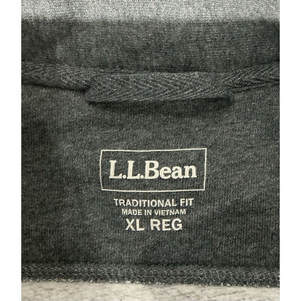 LL Bean Sweatshirt Mens XL Gray Fleece Lined Fill Zip Mock Neck - Picture 4 of 8